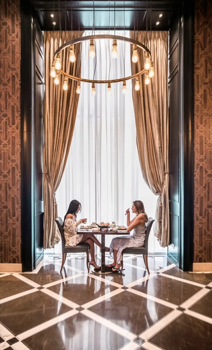 A private table, framed by its own light.